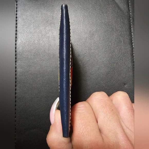 TORY BURCH Card Case Multicolor Leather Enamel Card Holder - Picture 6 of 12